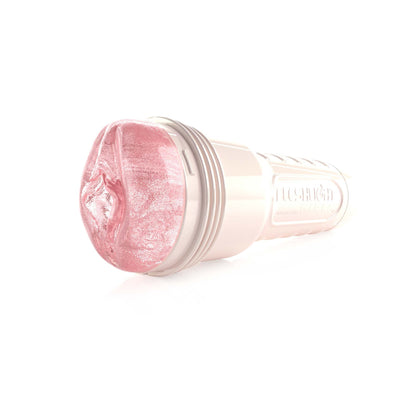 Tori Black Fleshlight at a 45 degree angle in a pearl white case.